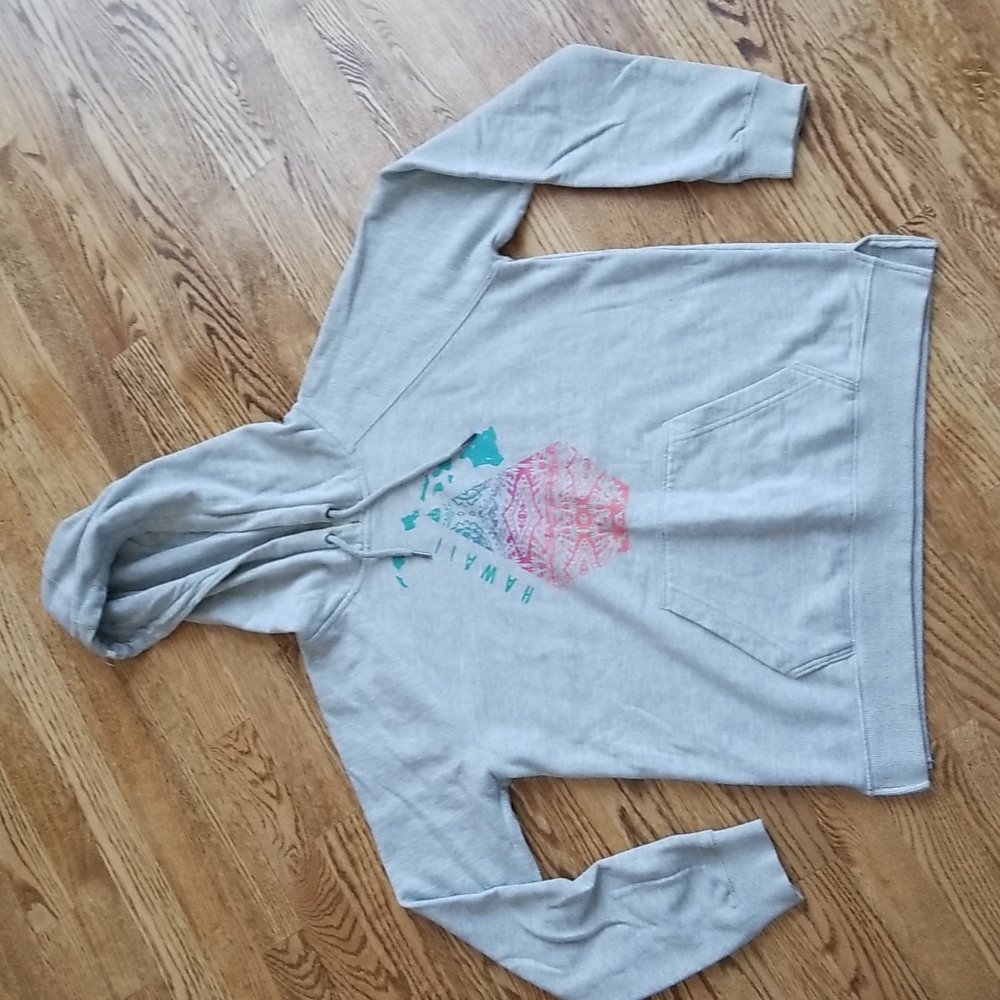 (M) Volcom Women's Casual Logo Hawaiian Pull Over Hoodie Comfy Loungewear